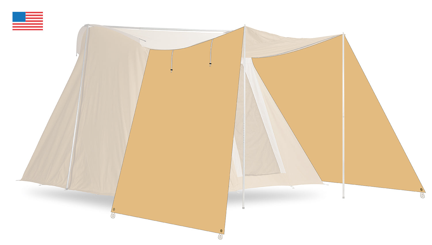 tent panels Springbar Cotton Portico Awning Panels for Traveler and Family Camper Suntan