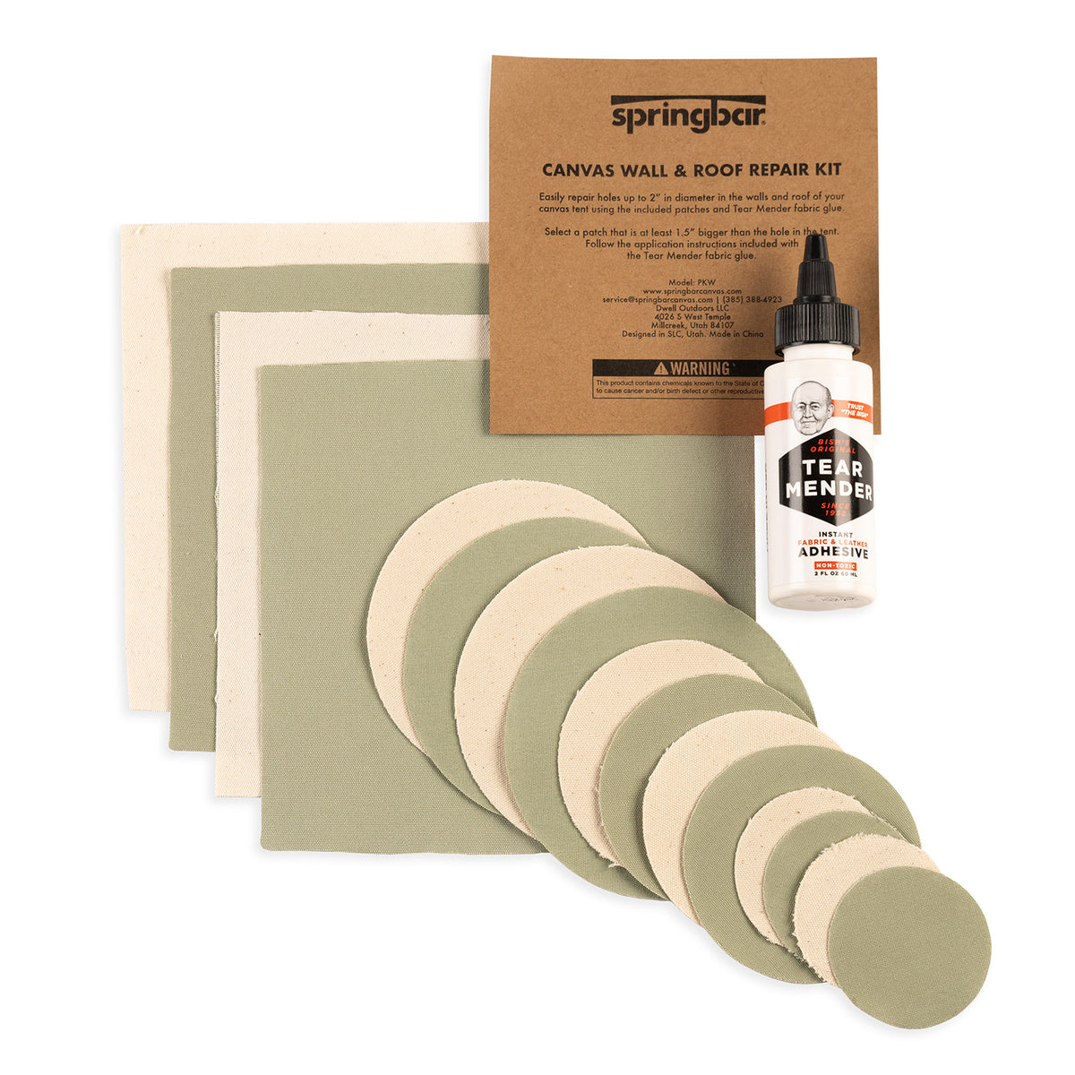 tent glue SPRINGBAR CANVAS TENT PATCH KIT