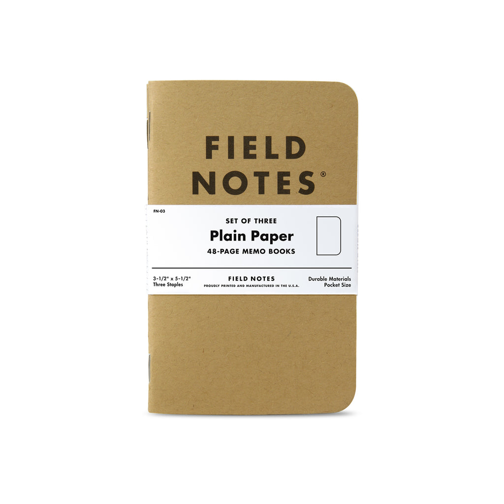 Field Labels Paper FIELD NOTES - PLAIN PAPER (3 PACK)– Springbar